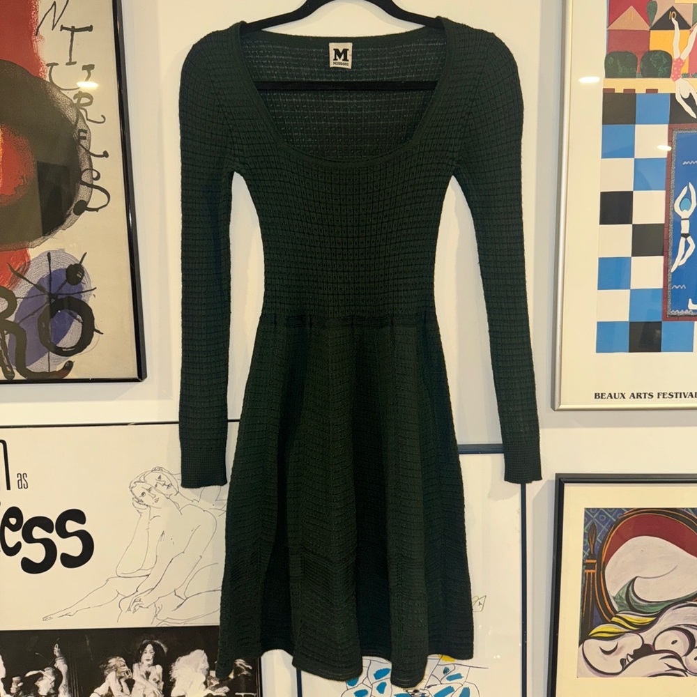 Vintage M by Missoni green knit long sleeve skater dress - fits like M - Picture 11 of 11